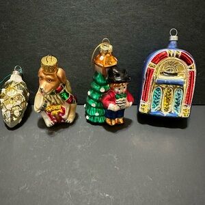 Hand blown glass Christmas ornaments